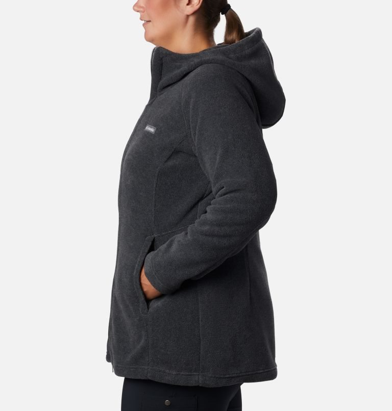 Women's Columbia Benton Springs II Long Jackets Black | Plus Size CA-I0A45